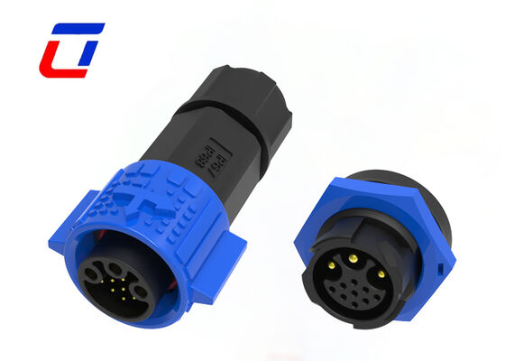 Connecteur étanche multipin M19 IP67 15A+5A 3+9 broches pour alimentation et données extérieur