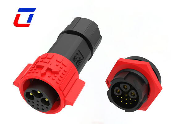 Connecteur étanche multipin M19 IP67 15A+5A 3+9 broches pour alimentation et données extérieur