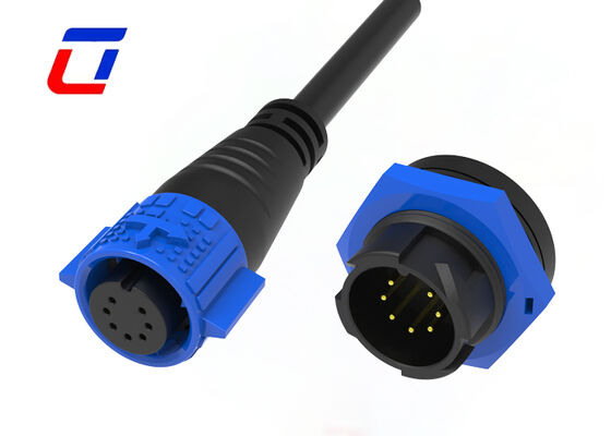 Connecteur étanche M19 en plastique 300V 5A à 7 broches, mâle et femelle, pour connexion de données à carte