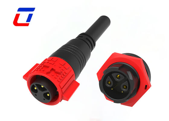 Connecteurs de câble 300V 3+2 broches étanches rouges M19 pour éclairage