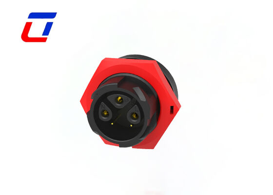 Connecteurs de câble 300V 3+2 broches étanches rouges M19 pour éclairage