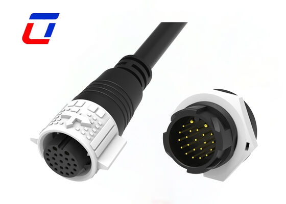 IP67 M19 étanche à l'eau, déconnexion rapide du fil à la carte 2+20 broches pour l'alimentation et le signal