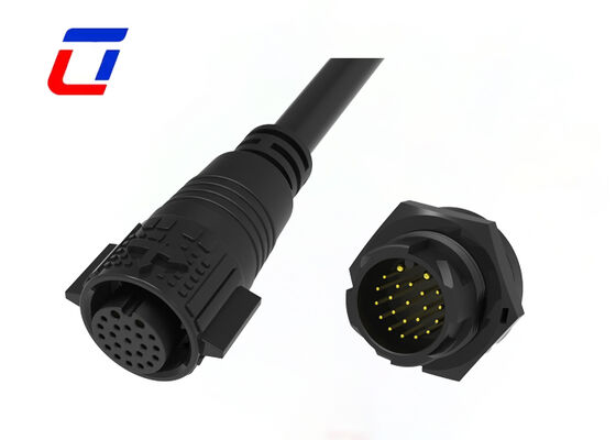 IP67 M19 étanche à l'eau, déconnexion rapide du fil à la carte 2+20 broches pour l'alimentation et le signal