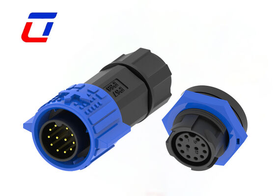 Connecteurs circulaires en plastique M19 12 broches 300V IP67 à verrouillage par poussée, connecteur de données étanche