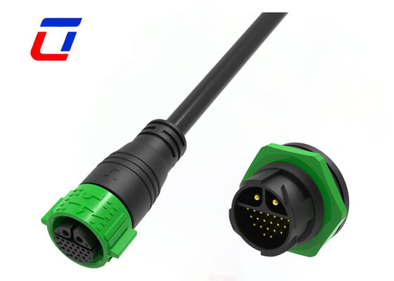 Connecteur de signal d'alimentation de 2+20 broches M25 20A+5A IP67 Type de connecteur étanche à plusieurs broches
