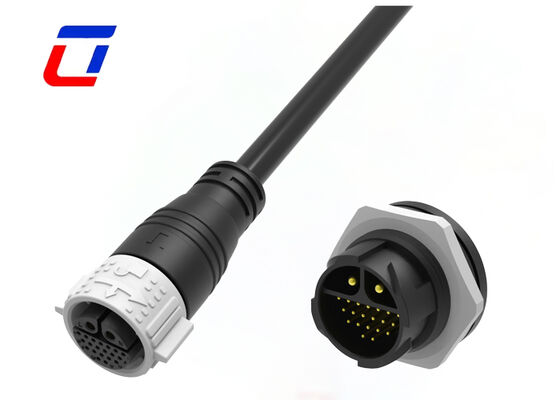 Connecteur de signal d'alimentation de 2+20 broches M25 20A+5A IP67 Type de connecteur étanche à plusieurs broches