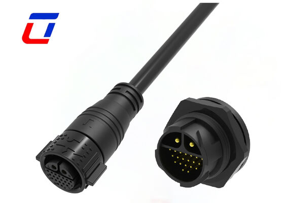 Connecteur de signal d'alimentation de 2+20 broches M25 20A+5A IP67 Type de connecteur étanche à plusieurs broches