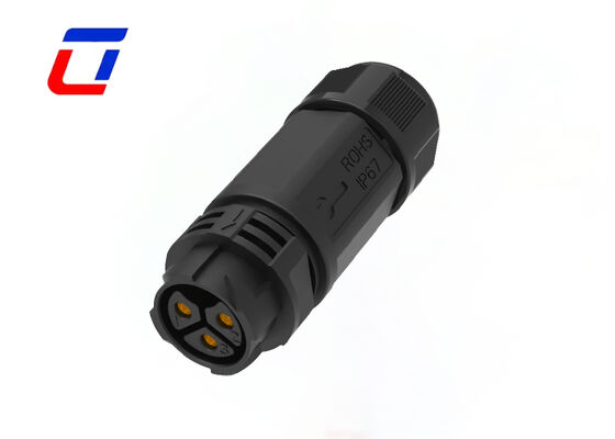 50A PA66 3 broches connecteur circulaire étanche à l'eau M25 600V IP67 Connecteurs rapides de puissance