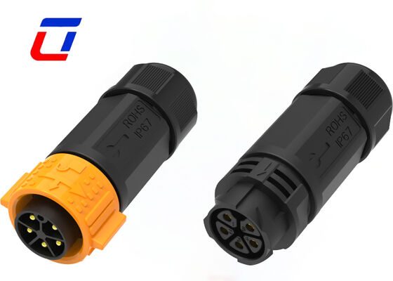 Connecteur d'alimentation en courant continu étanche M25 5 broches 20A Push Lock Cable extérieur Connecteur de nouvelle énergie
