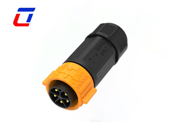 Connecteur d'alimentation en courant continu étanche M25 5 broches 20A Push Lock Cable extérieur Connecteur de nouvelle énergie