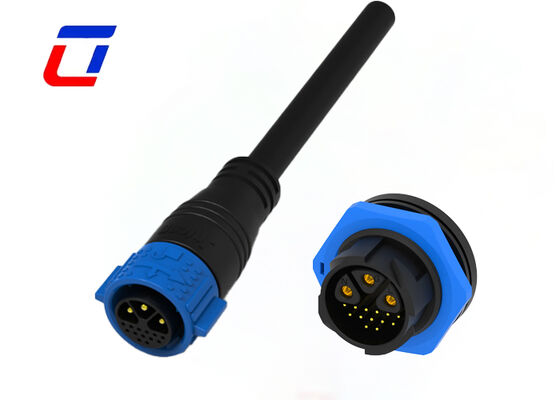 Connecteur M25 multipin mâle femelle 3+13 broches PA66 étanche 300V à verrouillage par pression