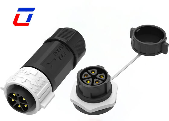 Connecteur étanche à LED à 5 broches M25 20A Connecteurs d'éclairage extérieur en plastique PA66