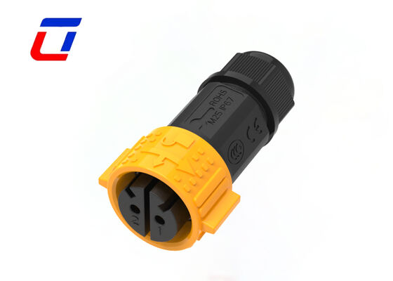 2 Pin 50A M25 Watertight Electrical Connectors Plastic PA66 Circular Plug Socket Connectors