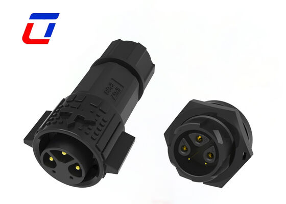 3+2 Pin M19 Panel Mount Connector Plastic PA66 15A+5A DC Waterproof Connector
