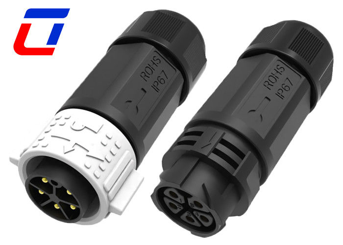Corrent élevé 5 broches imperméable à l'eau connecteur masculin féminin verrouillage de poussée installation facile