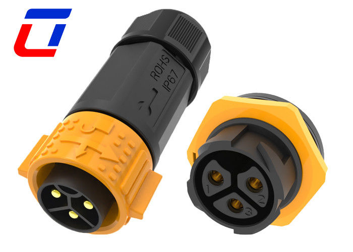 50A Connecteur étanche à l'eau extérieur IP67 600V 3 broches Connecteur mâle à femelle