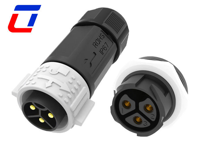 Connecteurs électriques extérieurs imperméables à l'eau à 3 broches mâle femelle 3 phases M25 500V 50A
