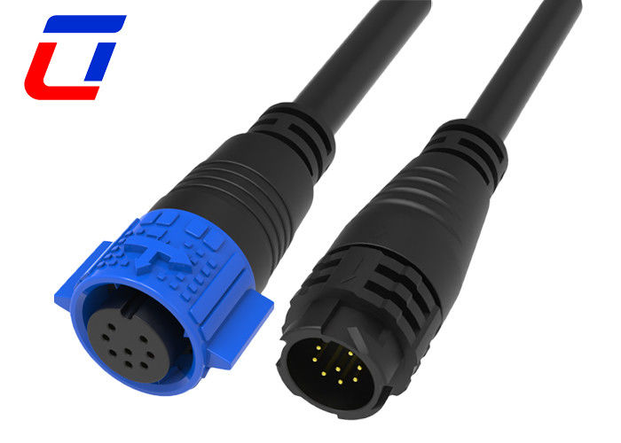Connecteur étanche à 8 broches IP67 M19 avec verrouillage par poussée