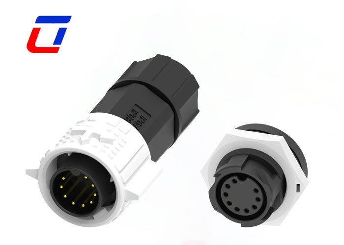 Connecteur de cordon étanche à 9 broches M19, montage sur panneau, connecteur fil à carte à faible courant