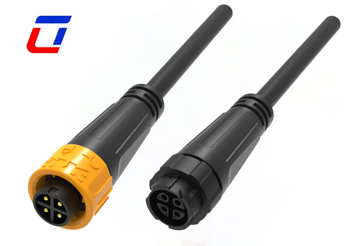 M16 4 Pin Waterproof Connectors 300V Heavy Duty Commercial Power Cable Connector