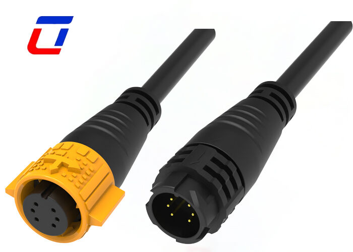 Mâle M19 au connecteur 300V imperméable de Pin d'OEM 6 de connecteurs de câble femelle pour des données