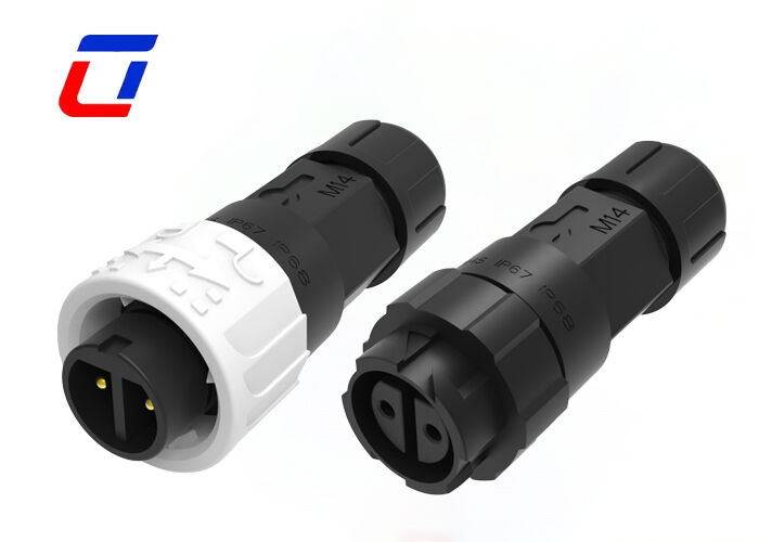 Connecteur d'alimentation circulaire de fil de serrure de poussée d'ODM de connecteurs imperméables d'IP67 M16 10A 2 broches