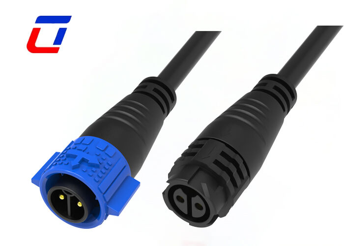 M19 20A connecteur de câble imperméable à 2 broches connecteur d'alimentation industrielle auto-verrouillable