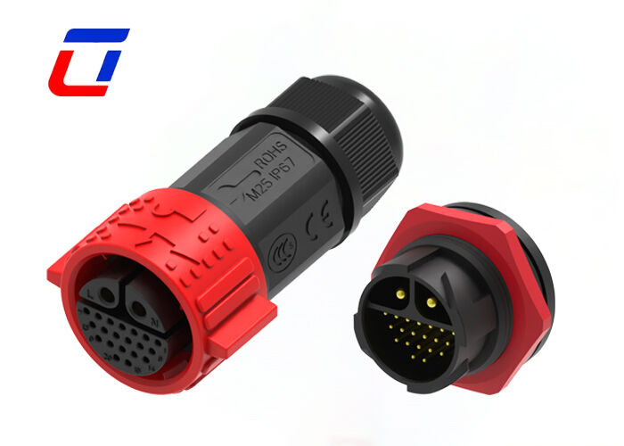 M25 Auto-verrouillage Connexion rapide circulaire 22 broches en laiton plaqué or multi-broches IP67 étanche