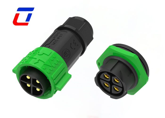 M25 600V 50A connecteur d'alimentation en courant continu étanche connecteurs en plastique mâle femelle 4 broches
