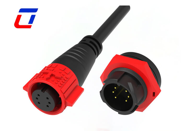 Transmission de signal M19 6 broches connecteurs de fil étanches extérieurs IP67 prise de prise rapide