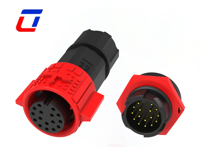 Connecteurs de données extérieurs imperméables à l'eau de 300 V M19 5A 16 broches Connecteur rapide mâle femelle