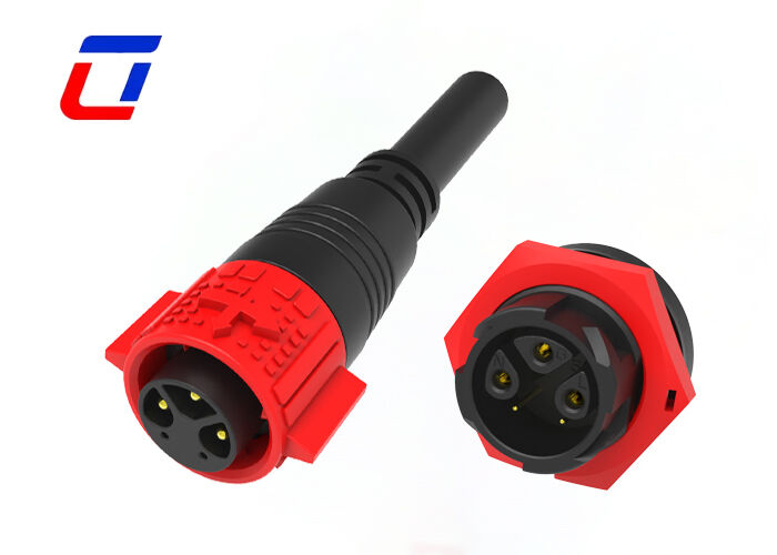 Connecteurs de câble 300V 3+2 broches étanches rouges M19 pour éclairage