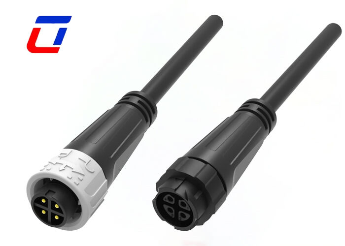 Connecteurs électriques mâles et femelles à verrouillage par pression M16, étanches pour extérieur, 10A, 4 broches
