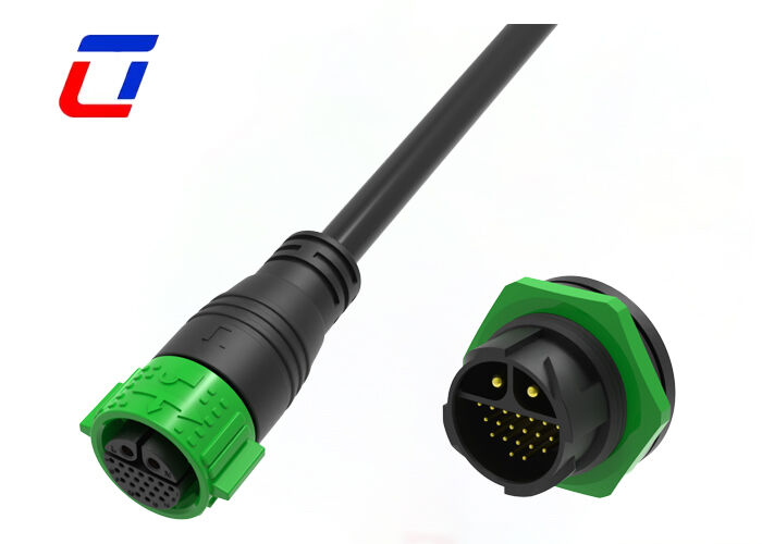 Connecteur de signal d'alimentation de 2+20 broches M25 20A+5A IP67 Type de connecteur étanche à plusieurs broches