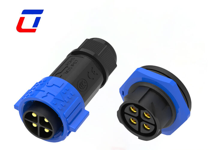 Connecteur mâle-femelle circulaire haute intensité 50A M25 4 broches en plastique PA66