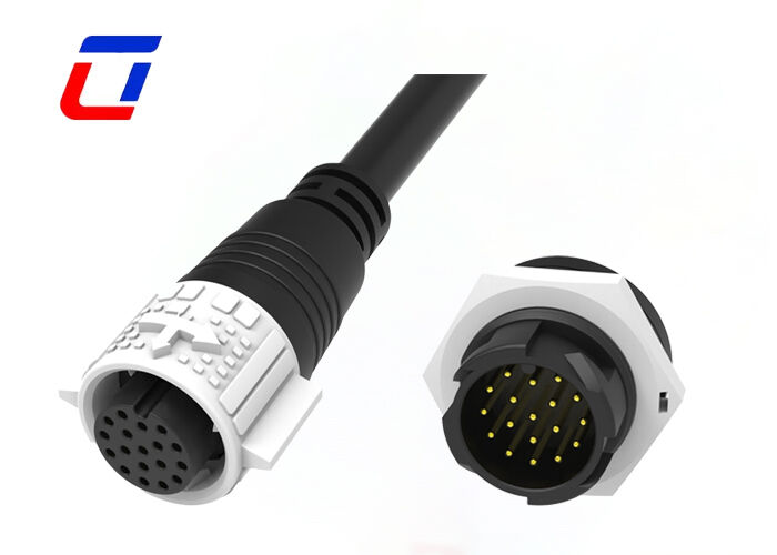 M19 300V 5A Waterproof Landscape Lighting Connectors Push Lock ODM 18 Pin Data Connector