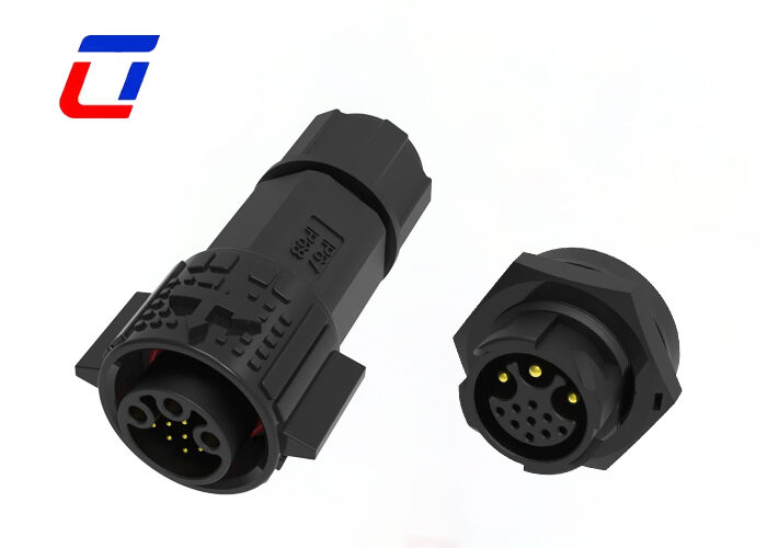 20A M19 Power And Signal Connectors 3+9Pin Push Locking Panel Mount Connector