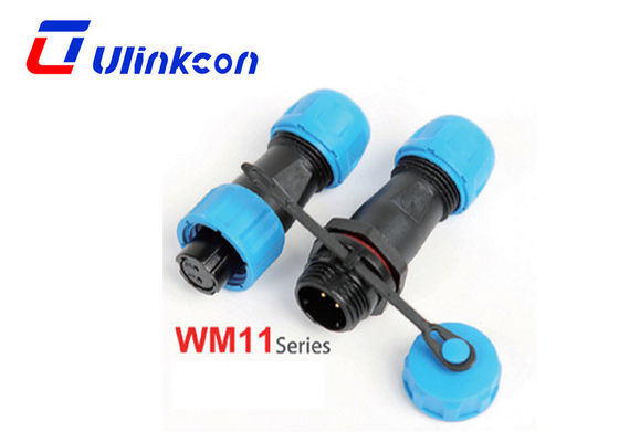 Connecteur imperméable à l'eau 2PIN IP68 WM11 avec courant nominal 5A en plastique PA66